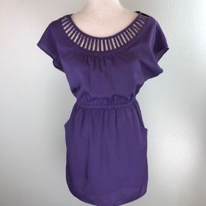 Lush Cutout Neck Line Cinched Waist Dress